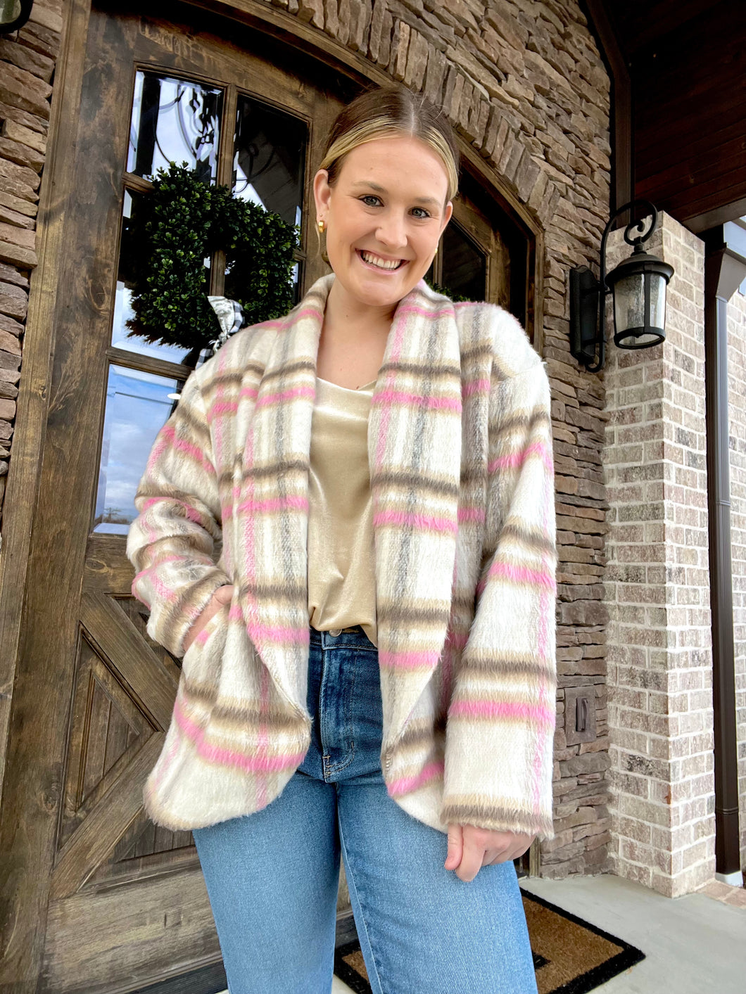 Taupe Pink Mohair Jacket