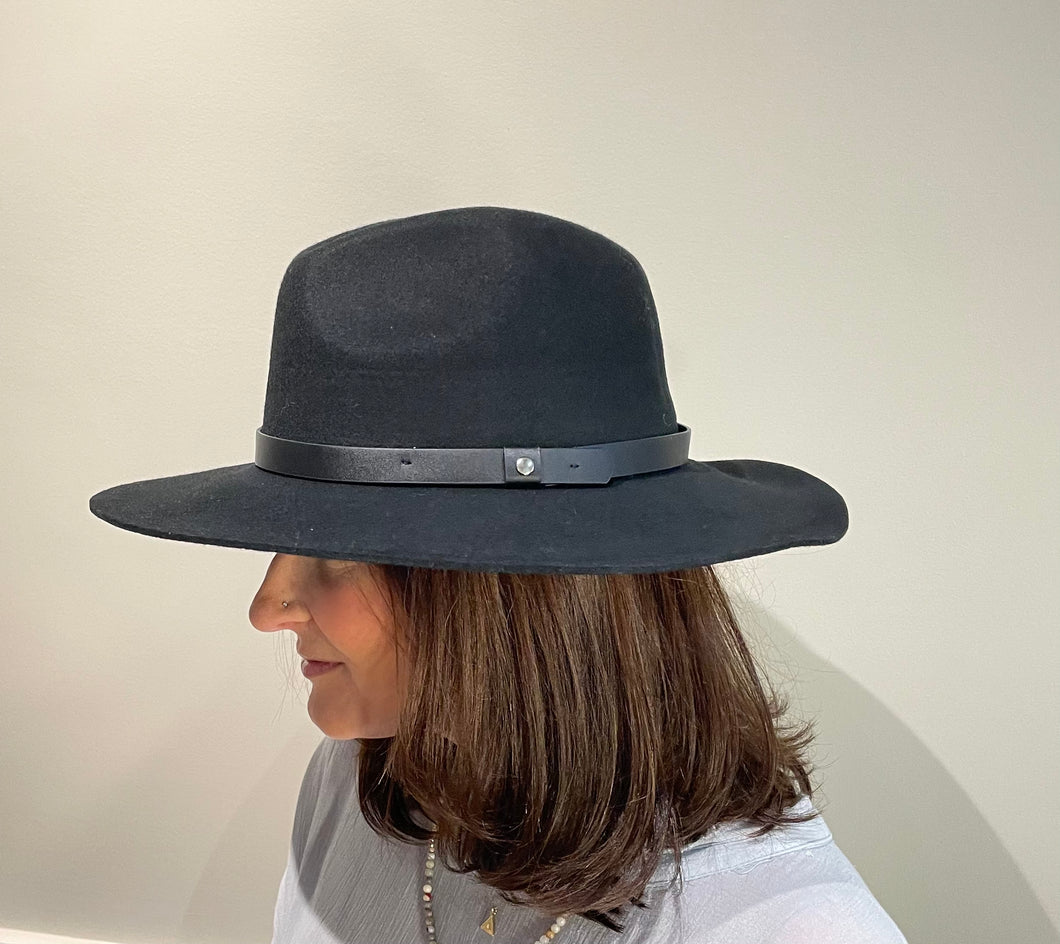 Panama Wool Hat with Leather Band